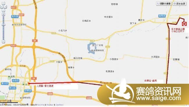邯郸-青蓝高速-曲周-东方赛鸽公棚地图