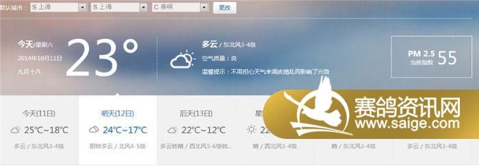 上海崇明地区一星期天气预报