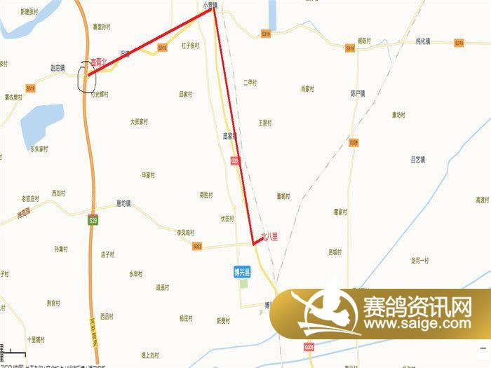 (注:因高青博兴出口修路转路小营 高青北高速出口 往右沿319省道行驶