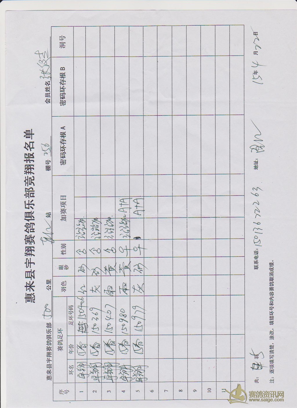 350公里A十A幼鸽赛第二次收费明细表_俱乐部